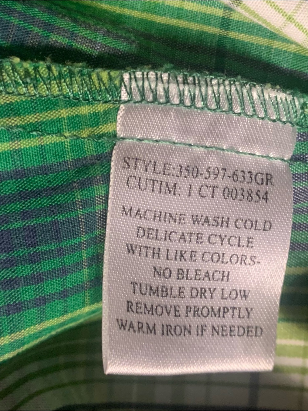 Roper women's plaid pearl snap long sleeve plaid green shirt - size small - Picture 4 of 7